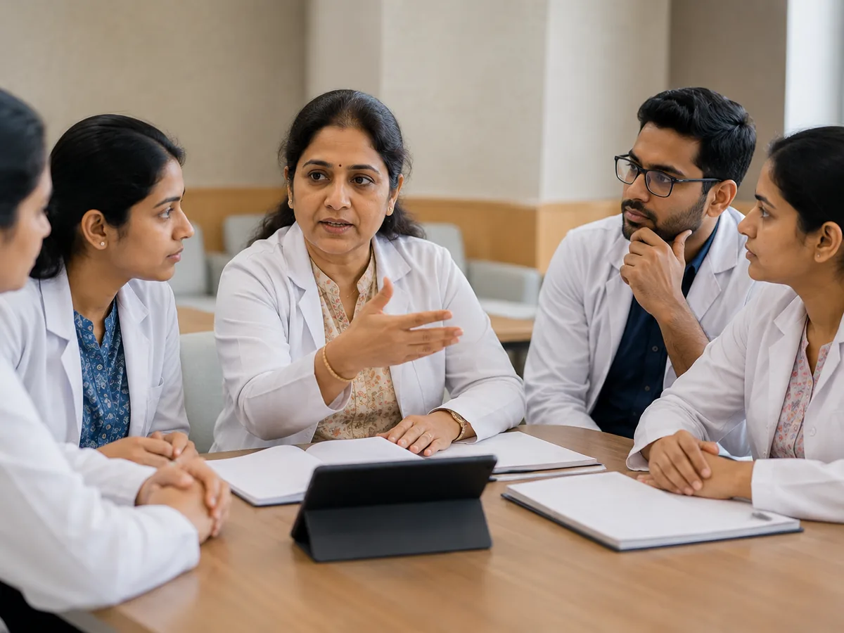 Clinicians in a teaching session